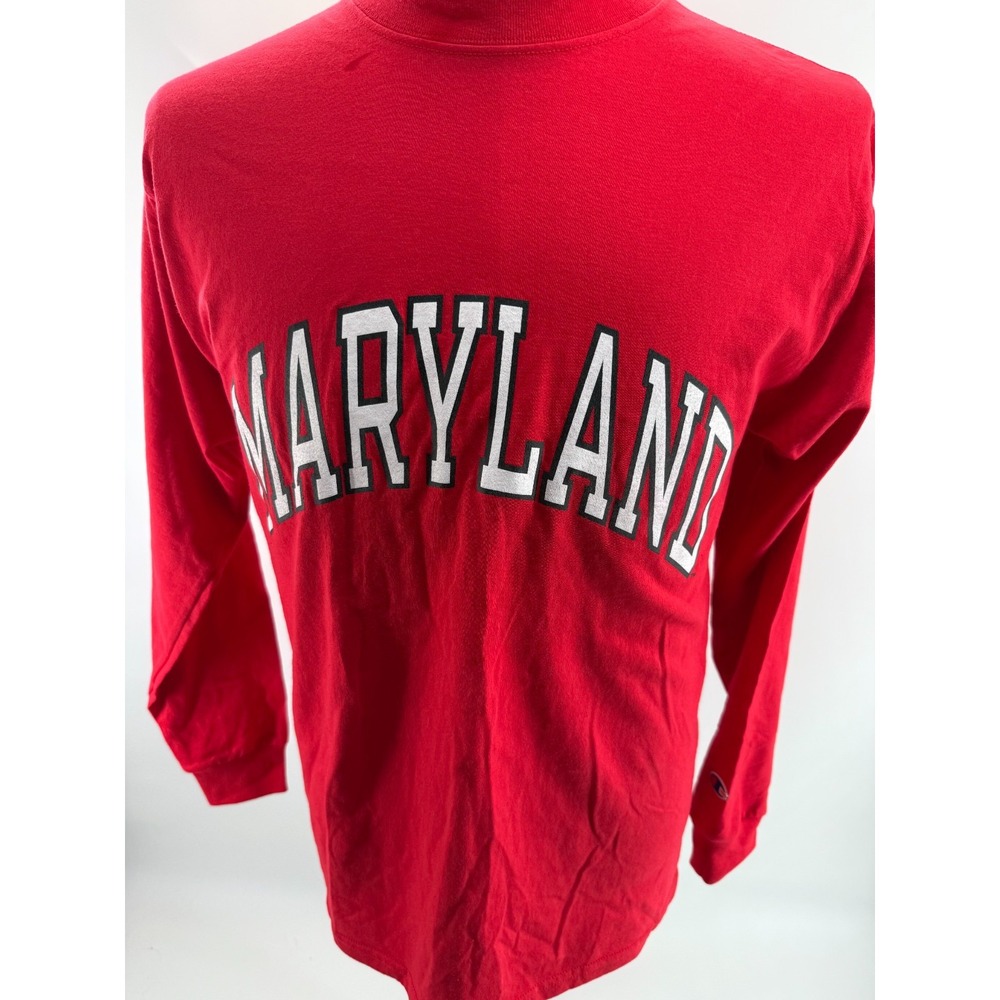 Champion Maryland Terrapins Red Crewneck Sweatshirt Mens‎ Medium - Picture 3 of 9